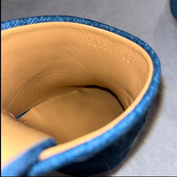 LOEWE Denim Clog Mules Blue White Heels Distressed Jeans Boho EU 40 US 10 new - Picture 11 of 12